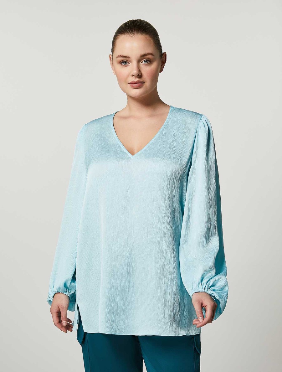 Blouses & Shirts | Marina Rinaldi Hammered Satin Blouse