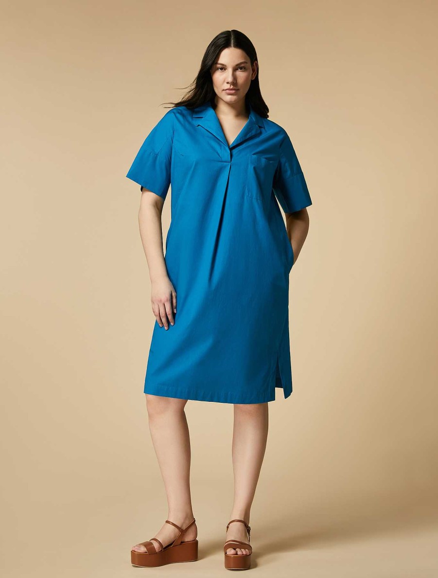 Dresses | Marina Rinaldi Cotton-Poplin Dress