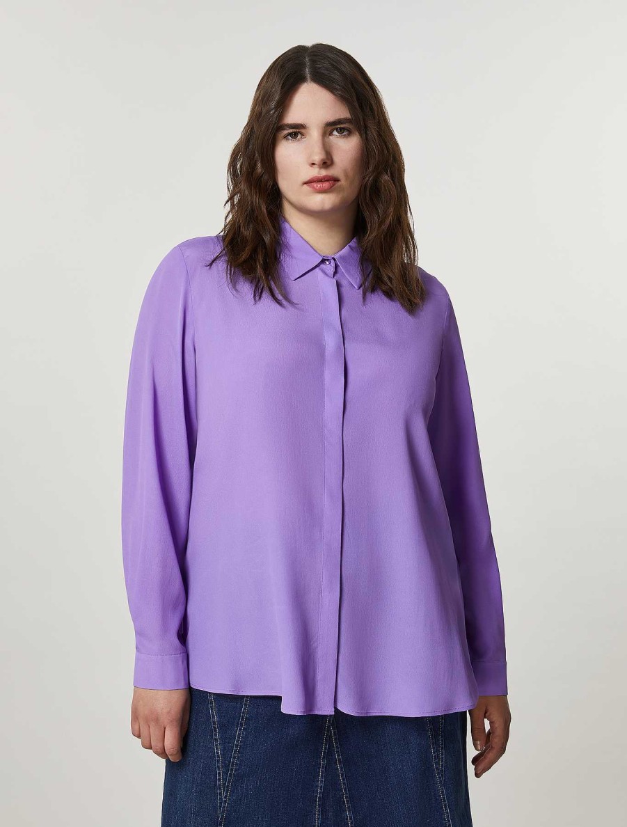 Blouses & Shirts | Marina Rinaldi Acetate And Silk Shirt