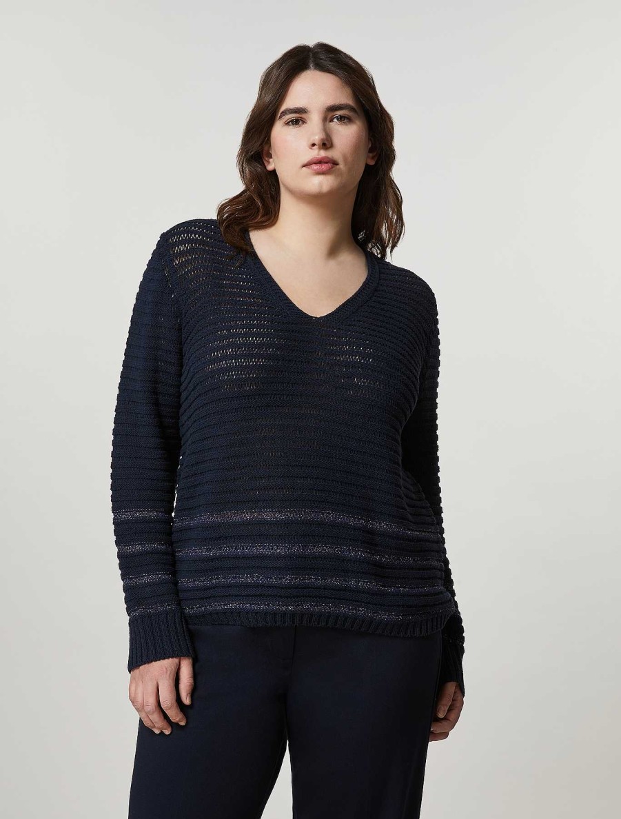 Knitwear | Marina Rinaldi Plain Fabric Sweater