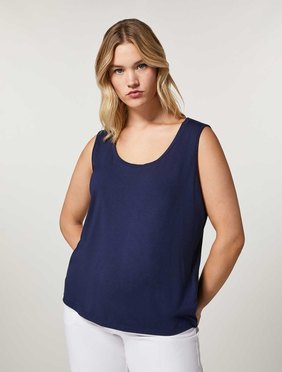 Tops & T-Shirts | Marina Rinaldi Viscose Jersey Vest Top