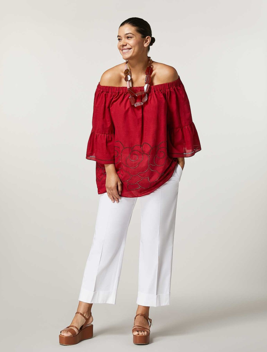 Blouses & Shirts | Marina Rinaldi Cotton Satin Blouse