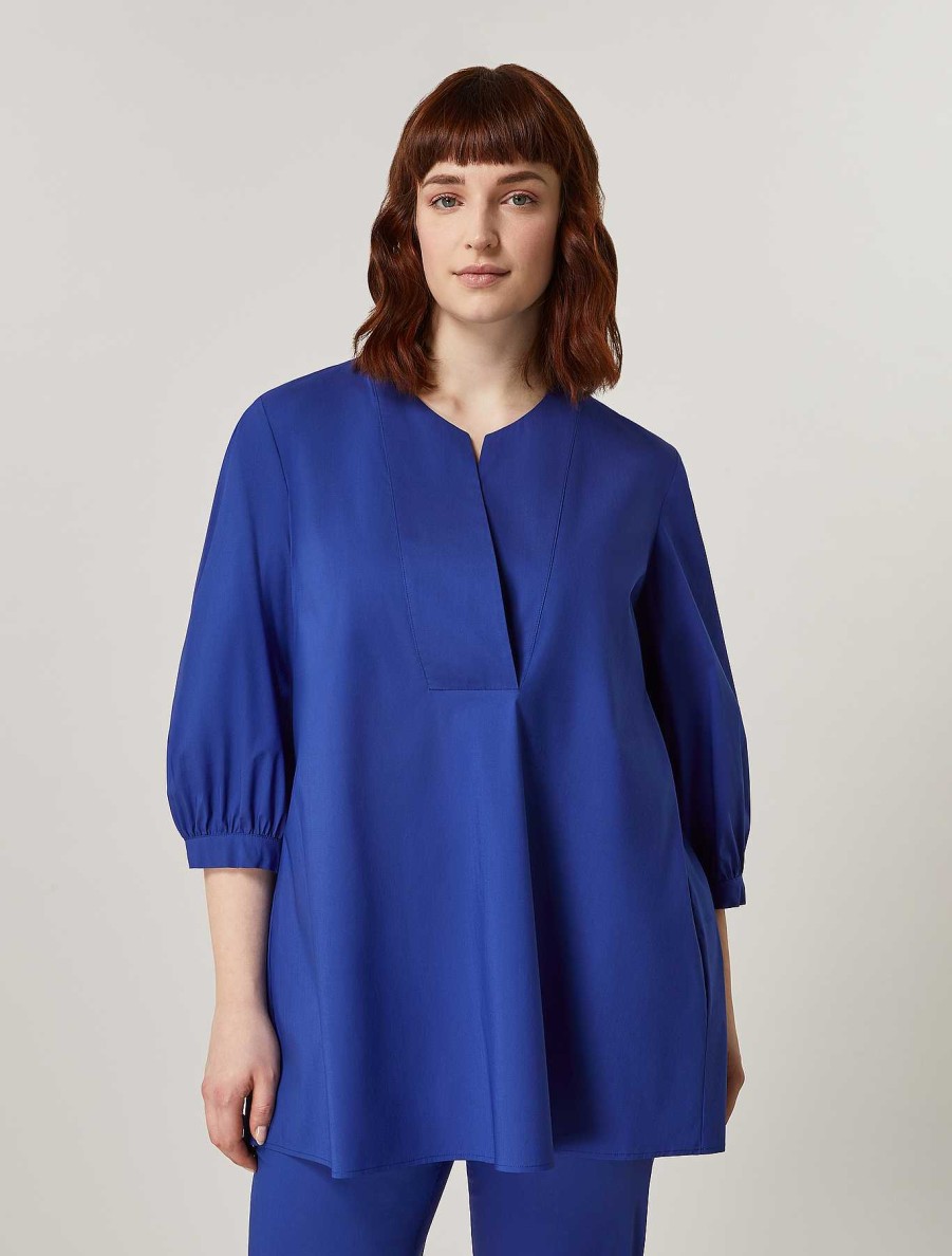 Blouses & Shirts | Marina Rinaldi Cotton Poplin Blouse