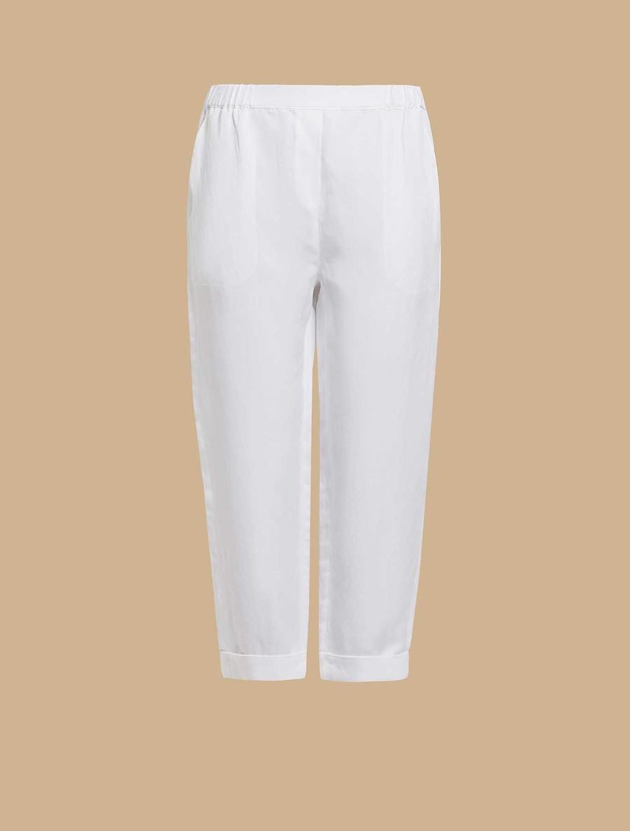 Trousers | Marina Rinaldi Linen-Blend Joggers