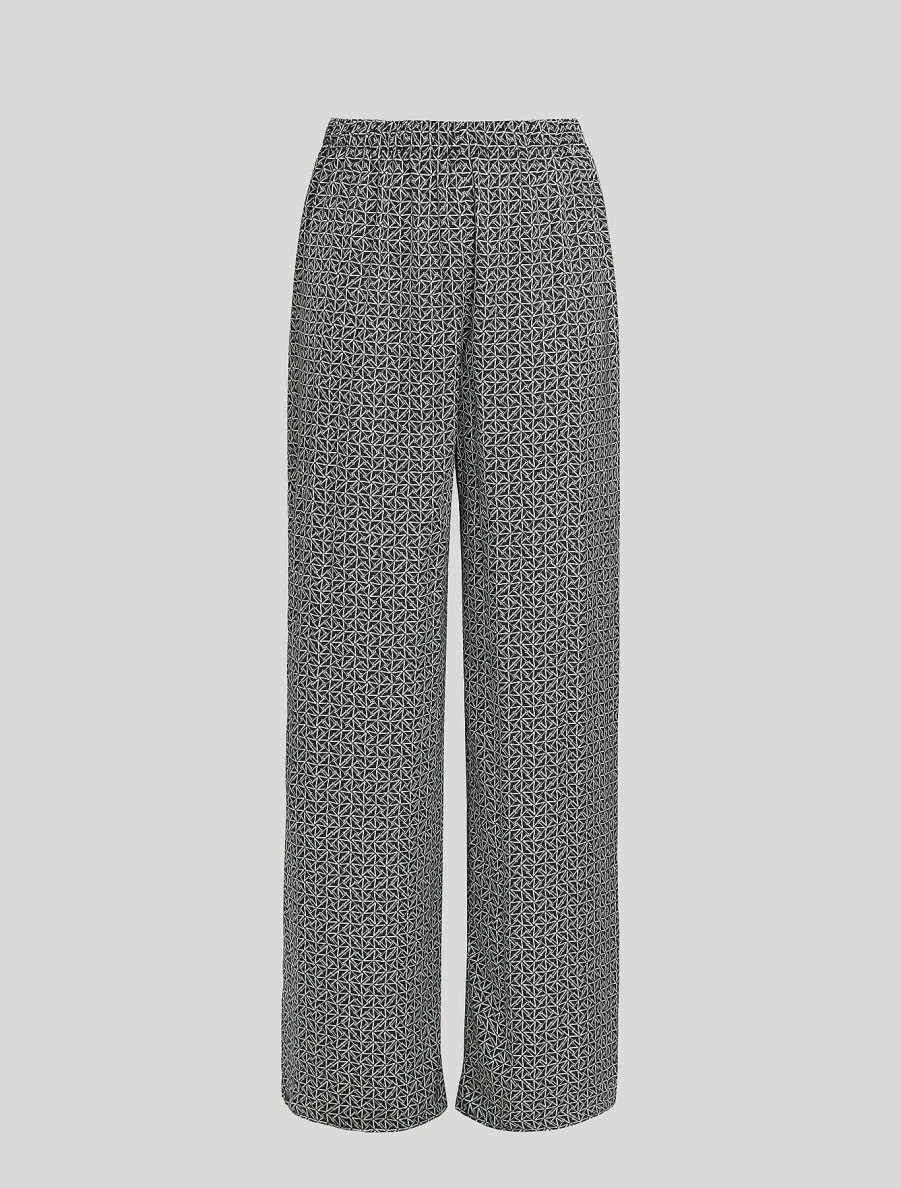 Trousers | Marina Rinaldi Printed Satin Trousers