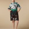 Trousers | Marina Rinaldi Printed Poplin Bermuda Shorts