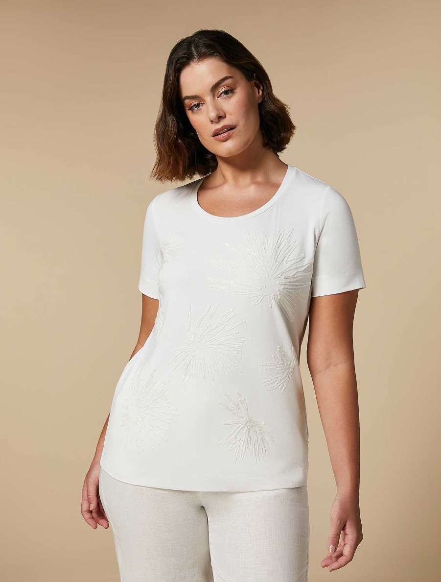 Tops & T-Shirts | Marina Rinaldi Jersey T-Shirt With Sequins