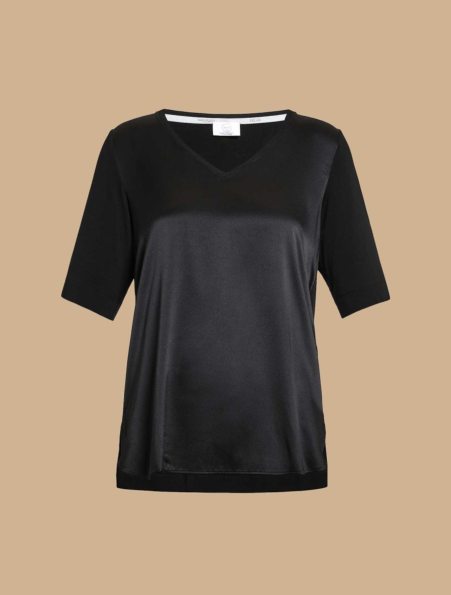 Tops & T-Shirts | Marina Rinaldi Silk And Jersey T-Shirt