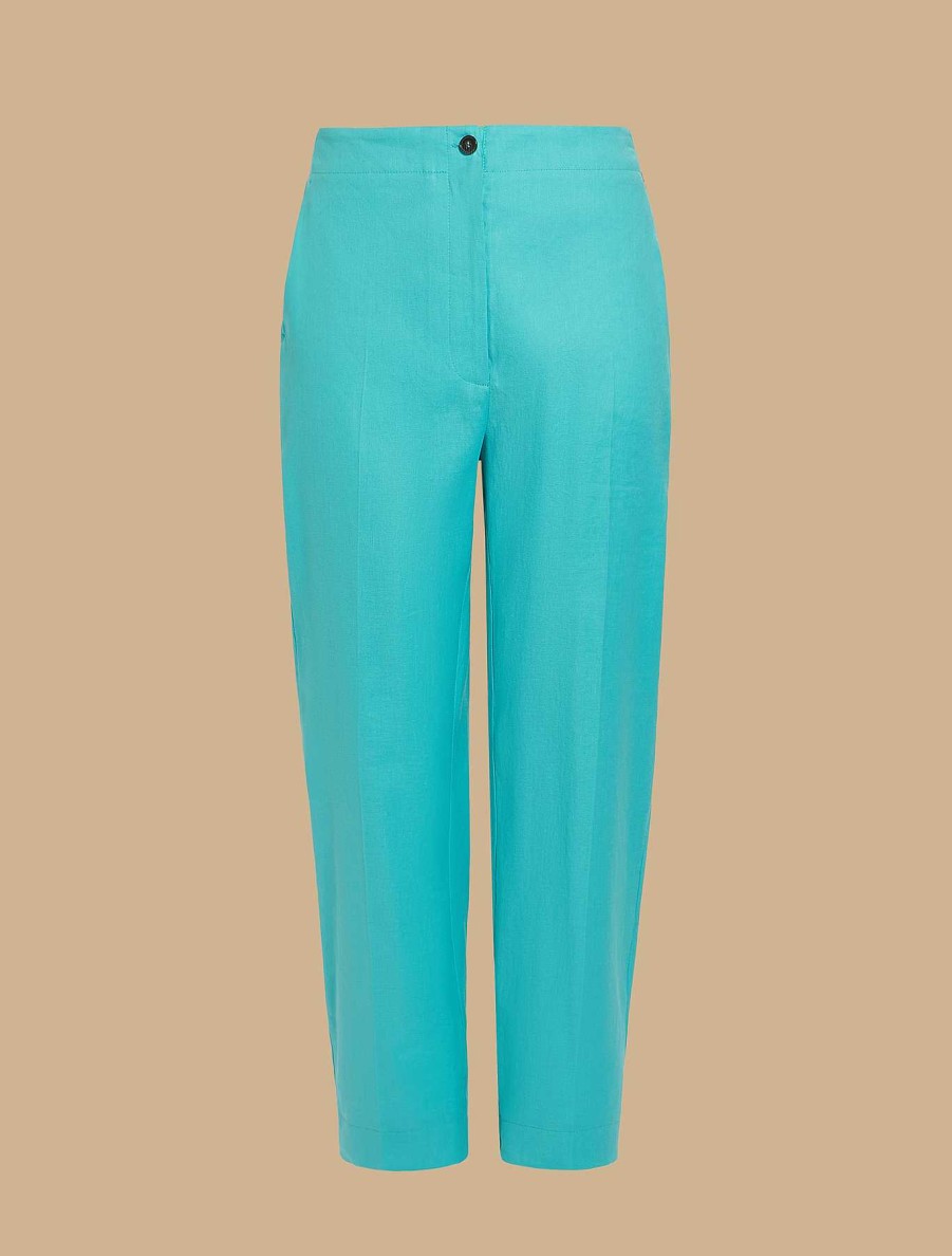 Trousers | Marina Rinaldi Linen And Cotton Trousers