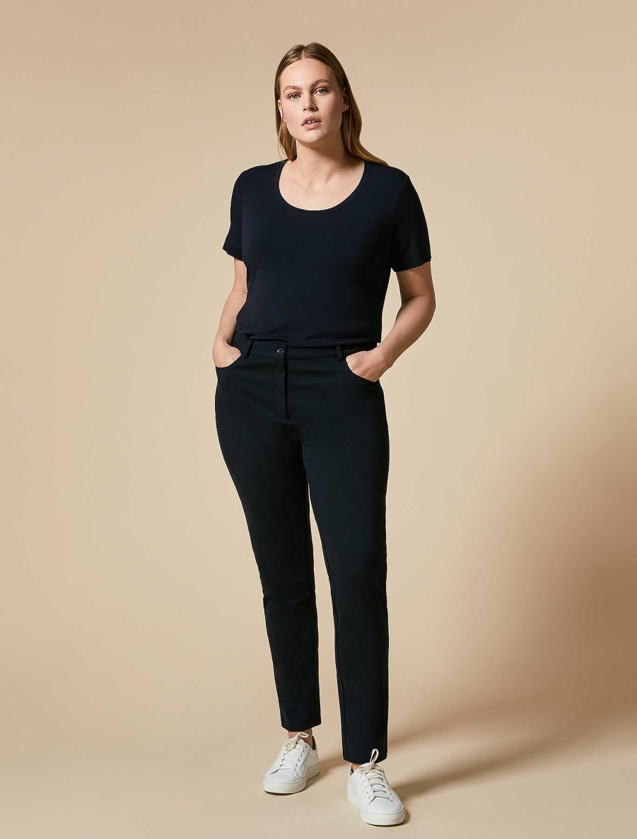 Trousers | Marina Rinaldi Milan-Stitch Trousers