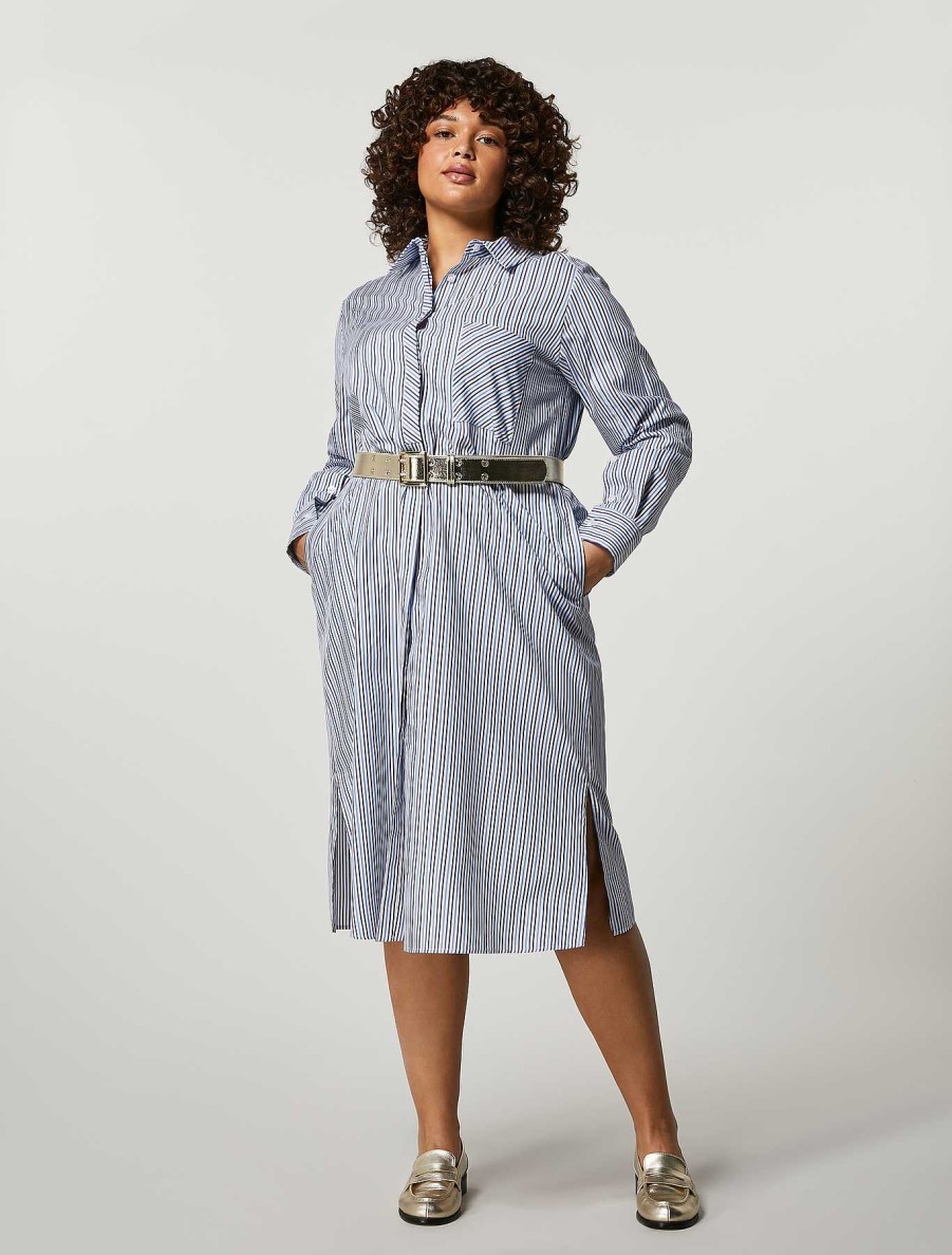 Formal Dresses | Marina Rinaldi Cotton Poplin And Viscose Dress