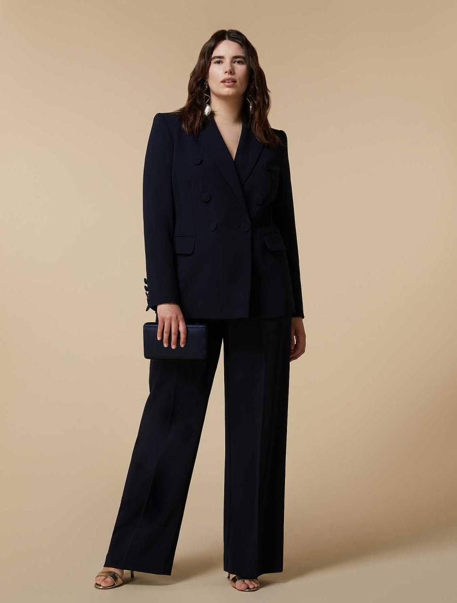 Formalwear | Marina Rinaldi Double-Breasted Triacetate Blazer Jacket