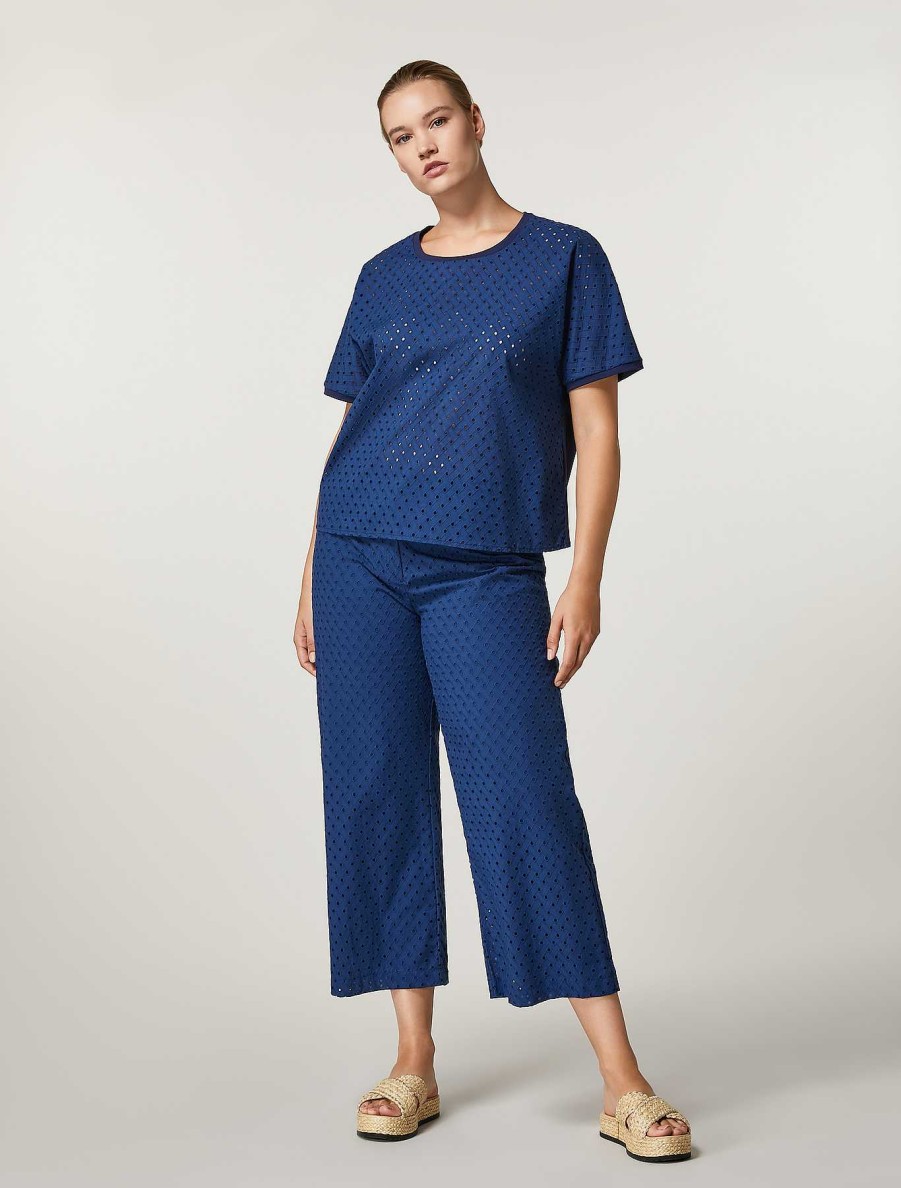 Trousers | Marina Rinaldi Cotton Muslin Trousers