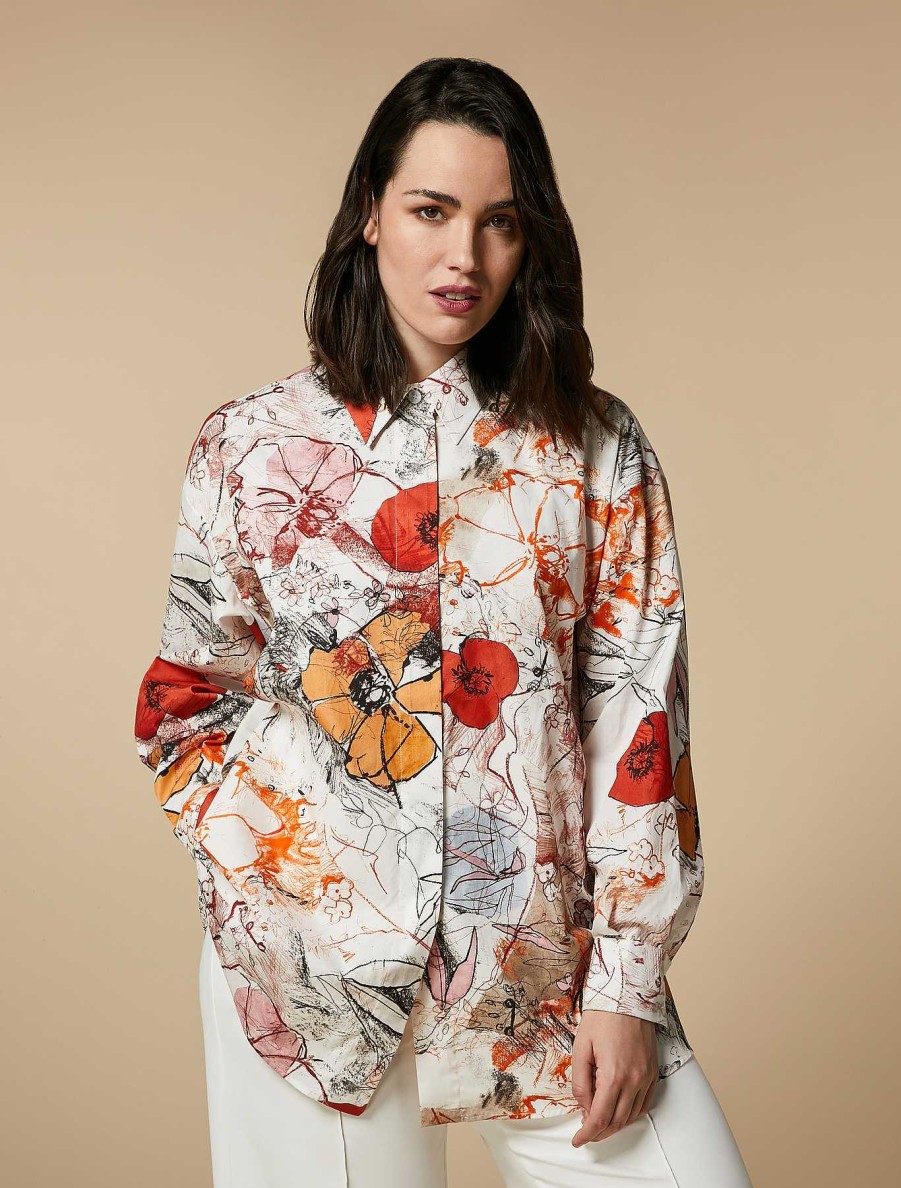 Blouses & Shirts | Marina Rinaldi Printed Poplin Tunic