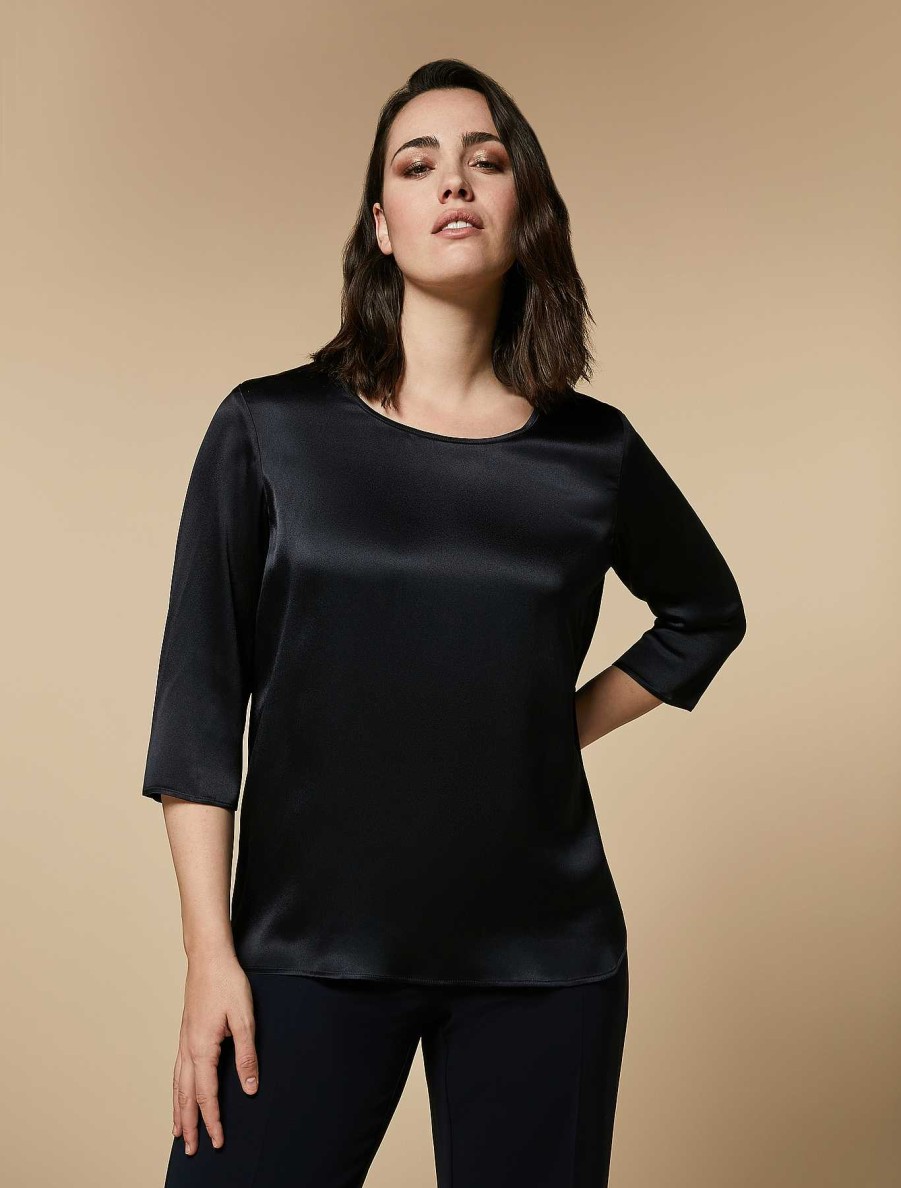 Blouses & Shirts | Marina Rinaldi Boxy Satin Blouse