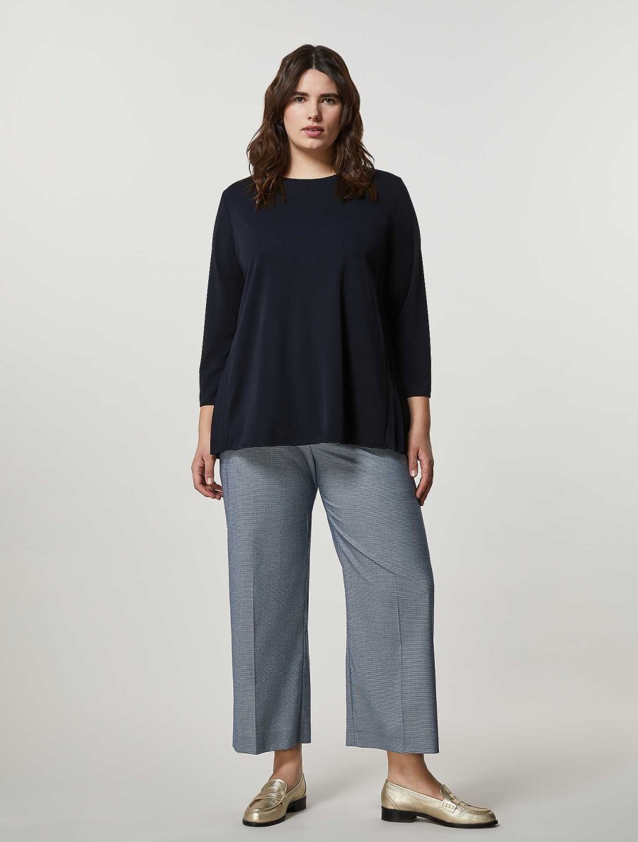 Trousers | Marina Rinaldi Yarn-Dyed Trousers