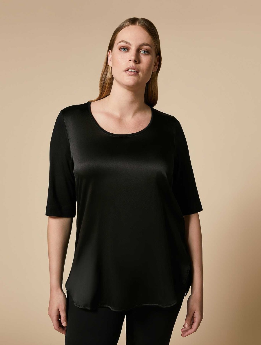 Tops & T-Shirts | Marina Rinaldi Silk And Jersey T-Shirt