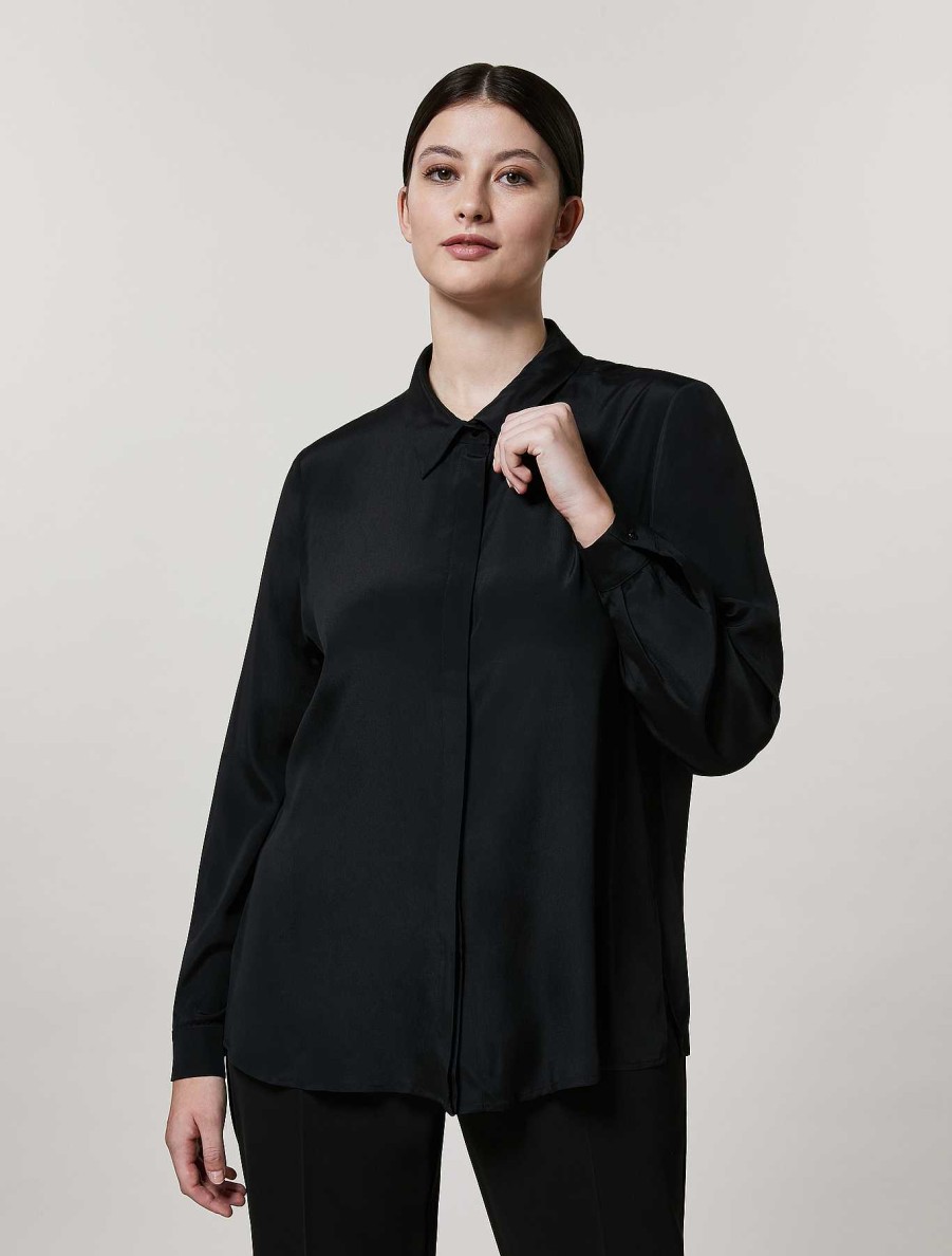 Blouses & Shirts | Marina Rinaldi Acetate And Silk Shirt