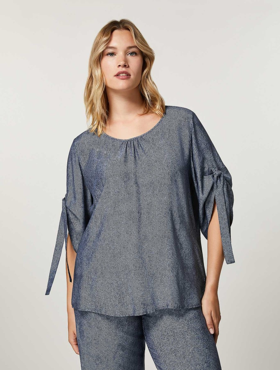 Blouses & Shirts | Marina Rinaldi Viscose Canvas Blouse