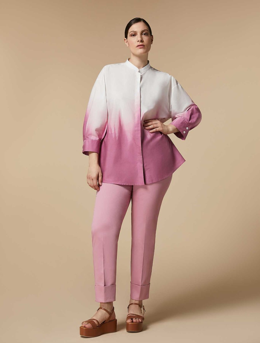 Trousers | Marina Rinaldi Cotton Satin Trousers