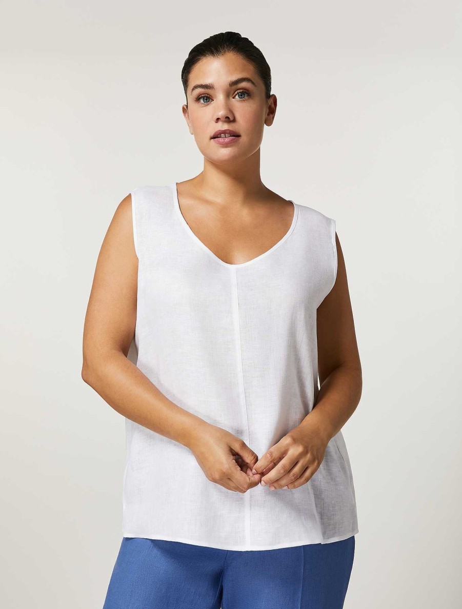 Tops & T-Shirts | Marina Rinaldi Linen Canvas Top