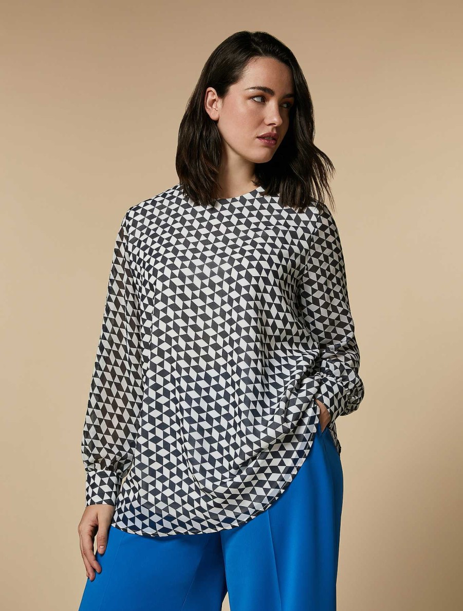 Blouses & Shirts | Marina Rinaldi Printed Georgette Tunic