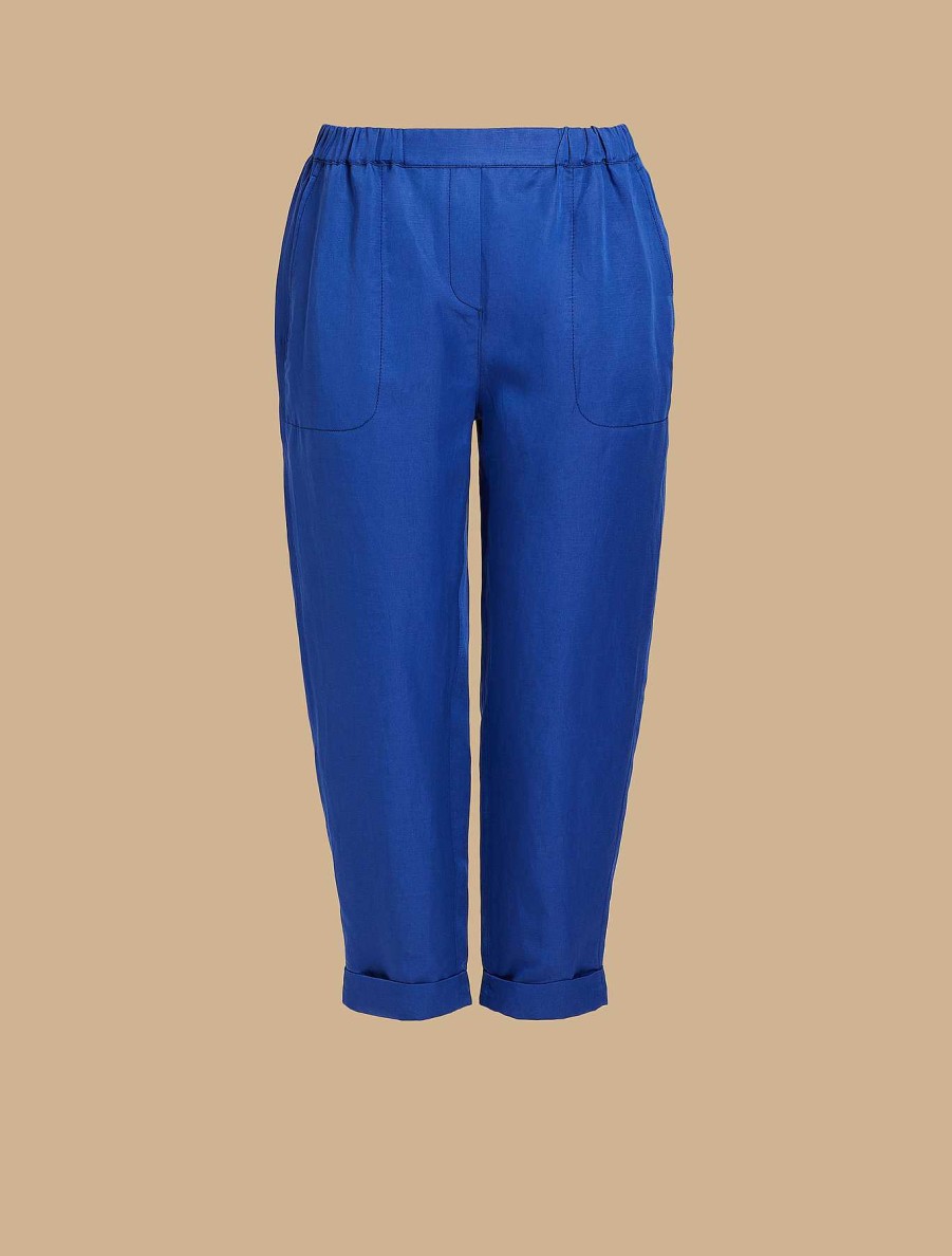 Trousers | Marina Rinaldi Linen-Blend Joggers