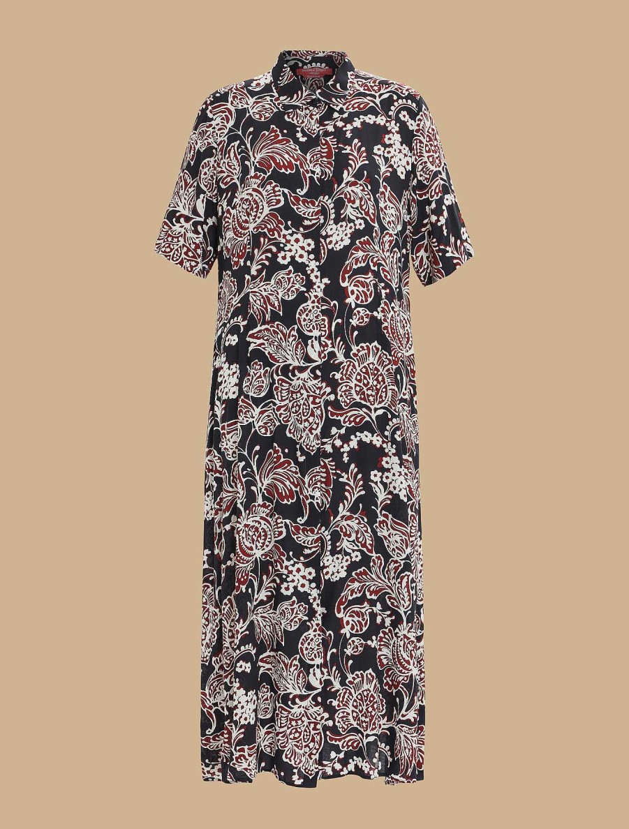 Dresses | Marina Rinaldi Printed Viscose Shirt Dress