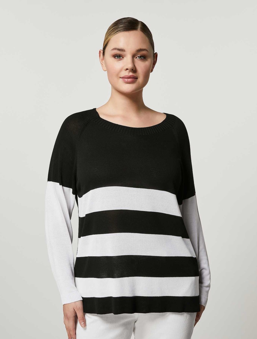 Knitwear | Marina Rinaldi Fluid Viscose Crepe Sweater