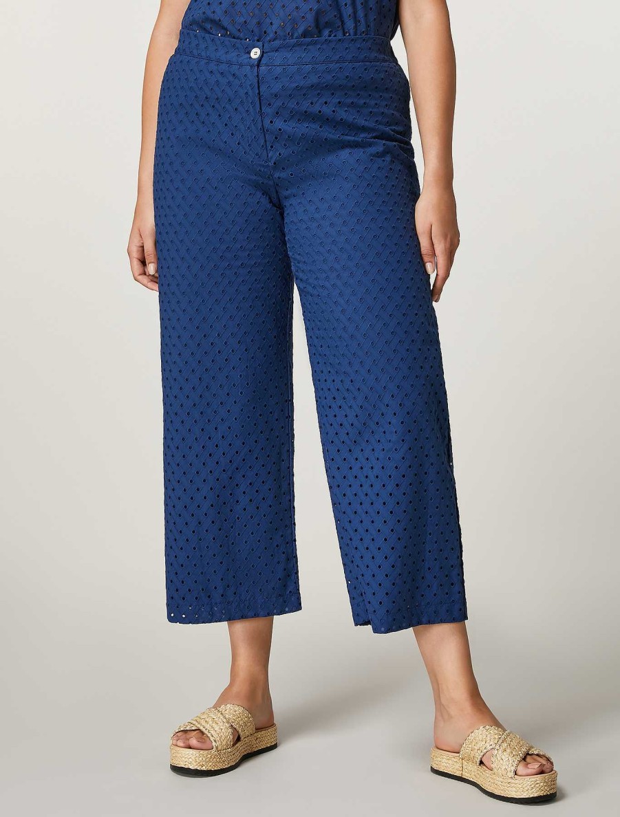 Trousers | Marina Rinaldi Cotton Muslin Trousers