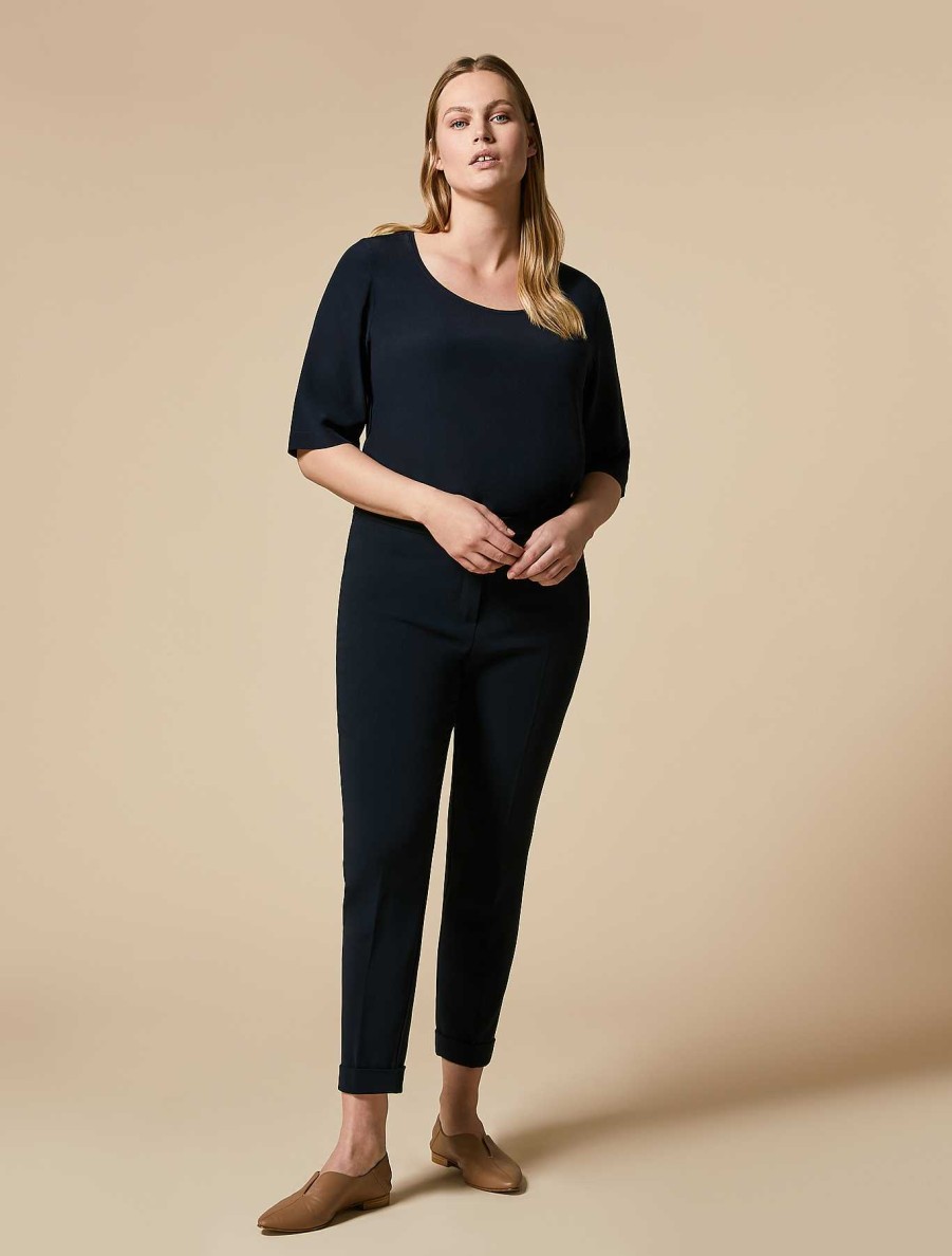 Trousers | Marina Rinaldi Triacetate Cady Slim Trousers