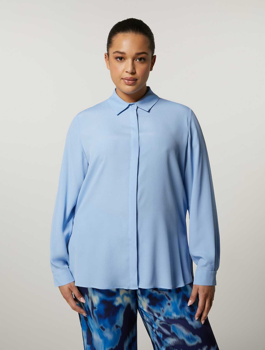 Blouses & Shirts | Marina Rinaldi Acetate And Silk Shirt