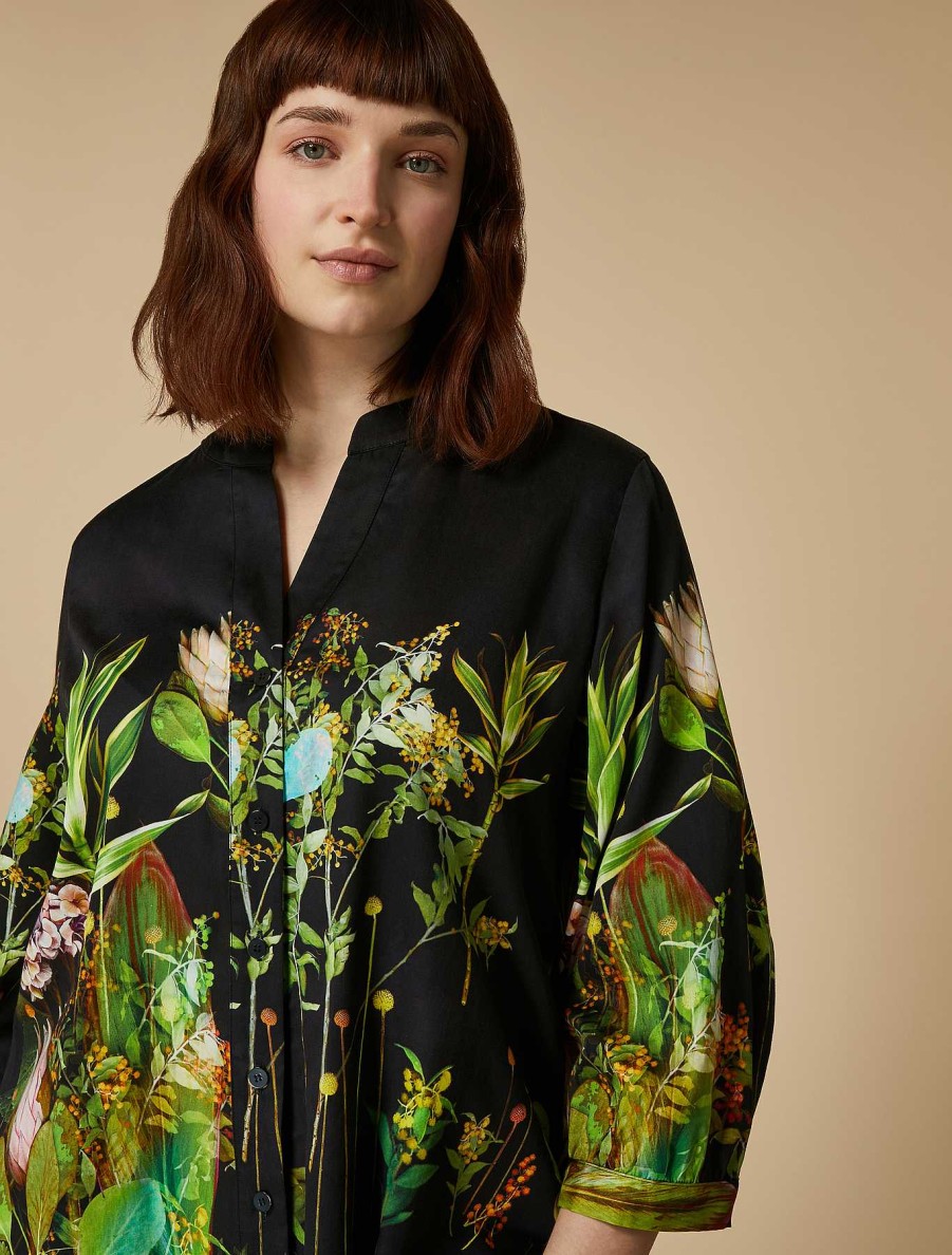 Blouses & Shirts | Marina Rinaldi Printed Satin Tunic